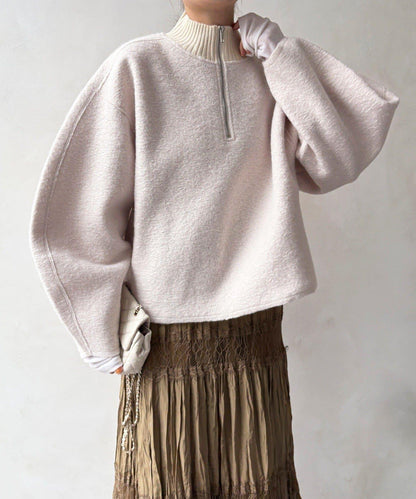 DouDou 半拉鍊泰迪絨套頭上衣