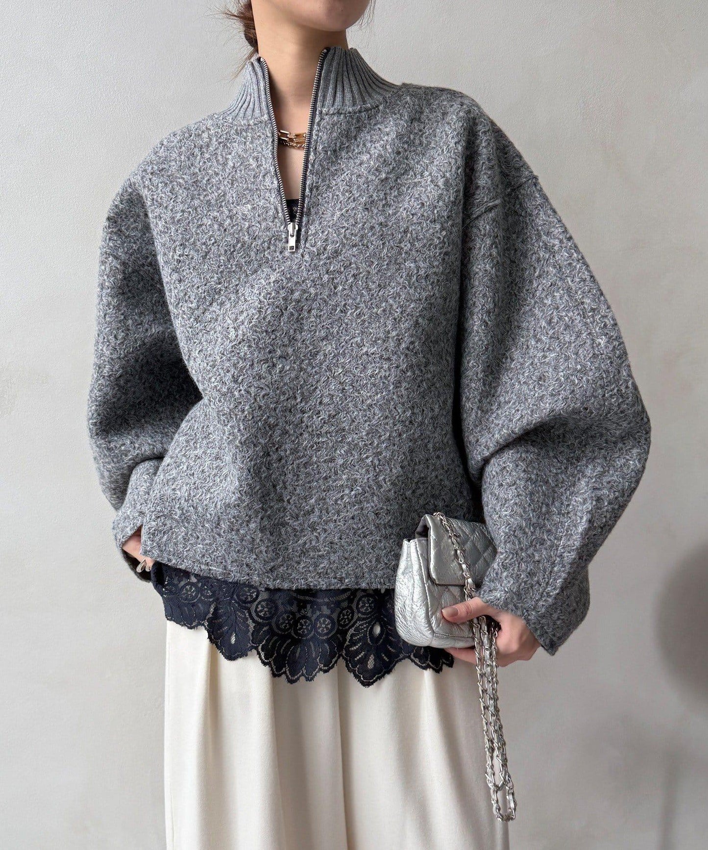 DouDou 半拉鍊泰迪絨套頭上衣