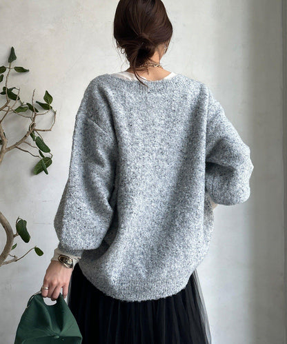 混紡紗船領套頭衫