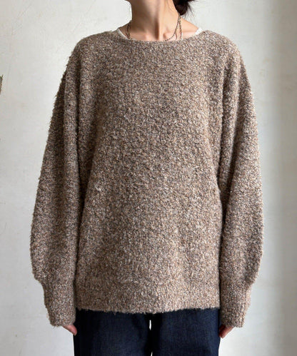 混紡紗船領套頭衫