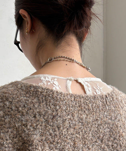 混紡紗船領套頭衫