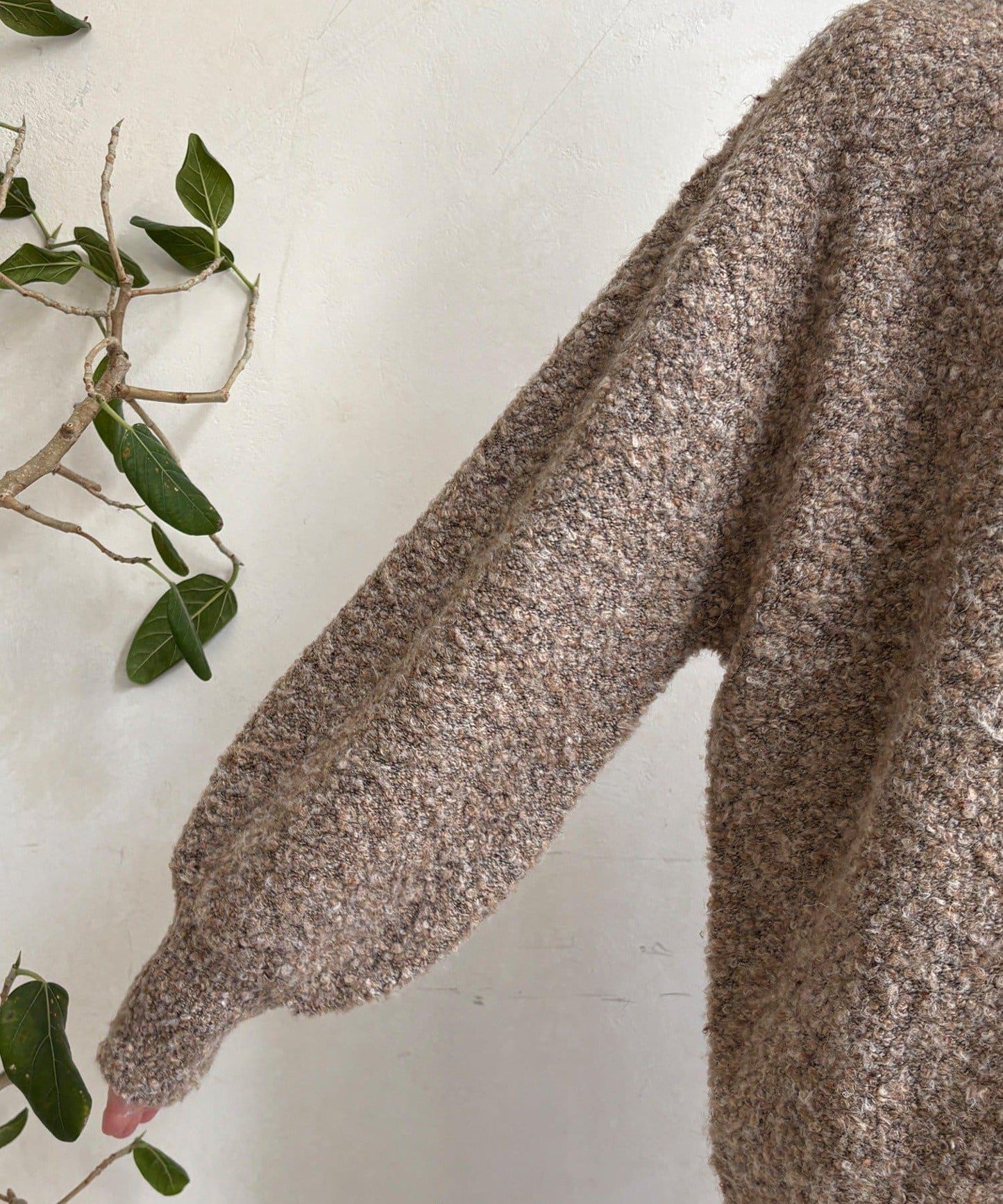 混紡紗船領套頭衫