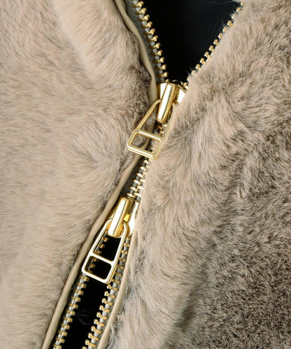 FR(13)NDS /フレンズ/仿皮草連帽短夾克