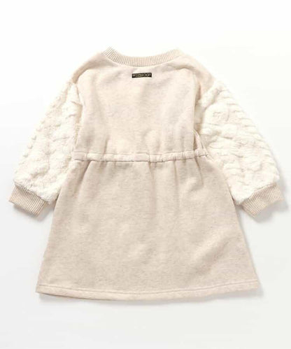 袖部羊羔絨連衣裙