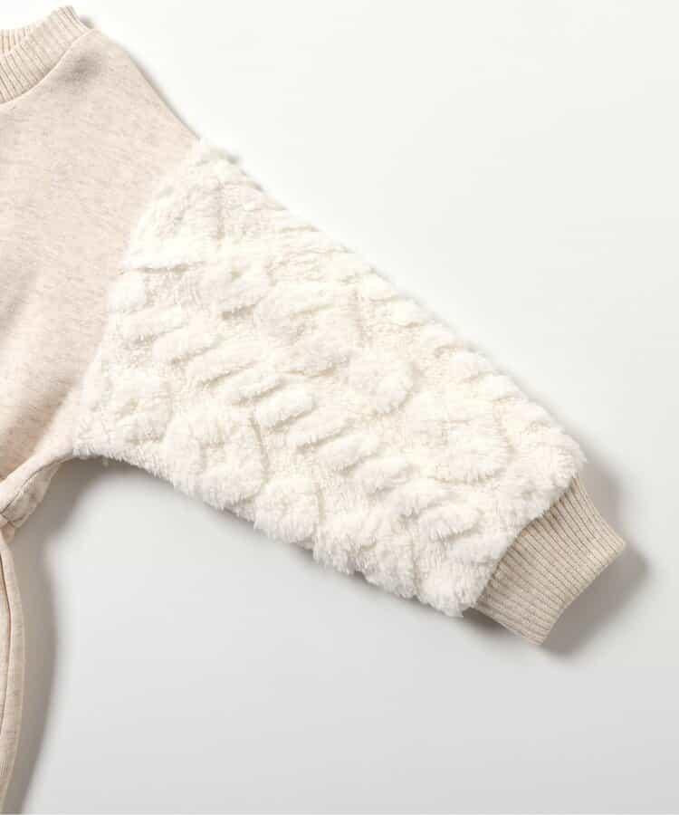 袖部羊羔絨連衣裙