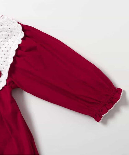 愛心花朵櫻桃圖案連衣裙