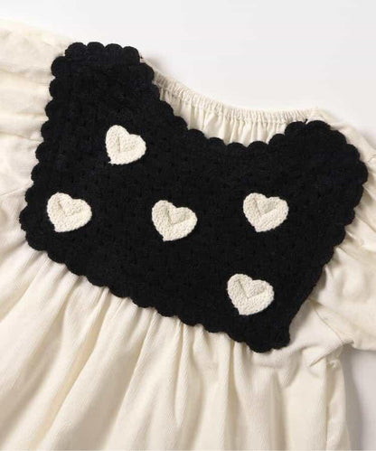 愛心花朵櫻桃圖案連衣裙