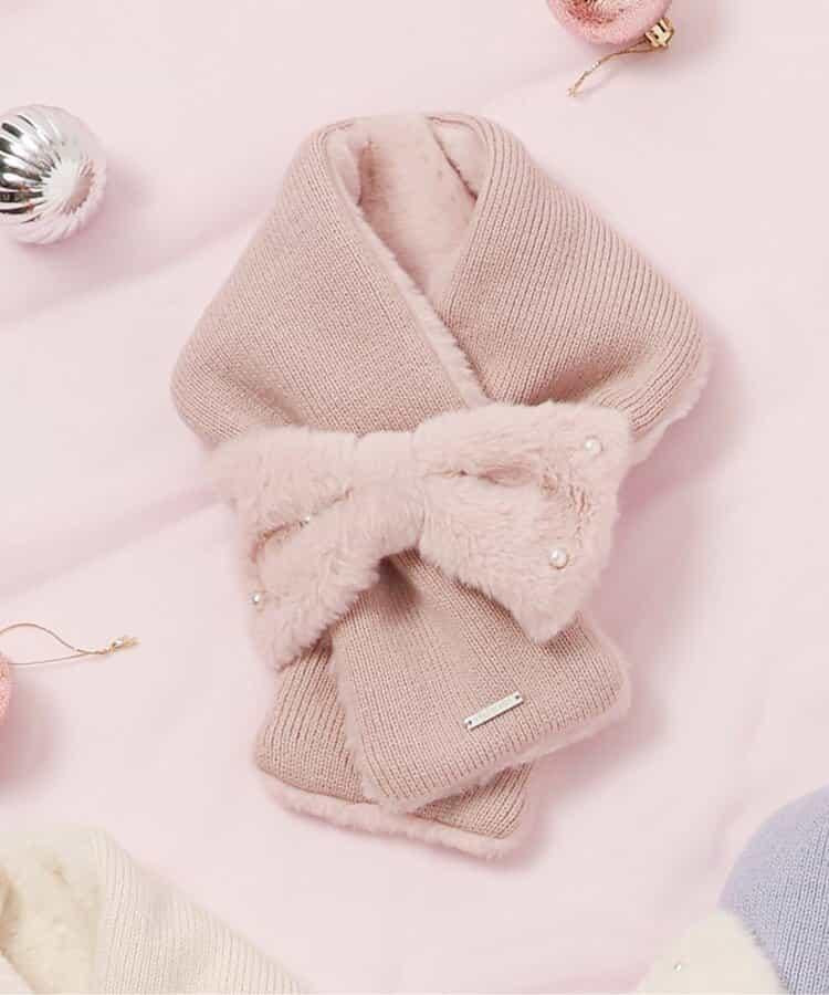 蝴蝶結毛絨圍巾