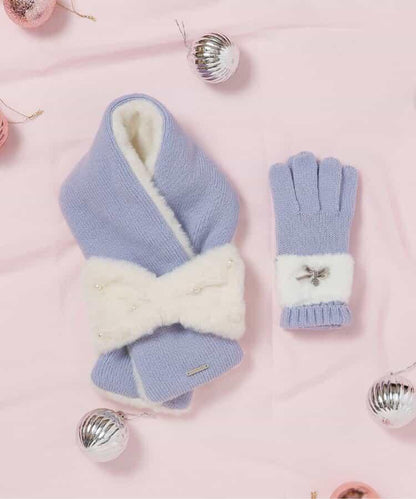 蝴蝶結毛絨圍巾