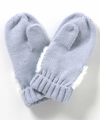 蝴蝶結毛絨手套