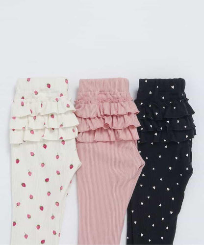 加厚荷葉邊打底褲/7days Style褲子 十分褲