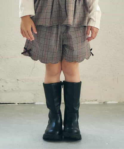 側邊蝴蝶結波浪邊短褲