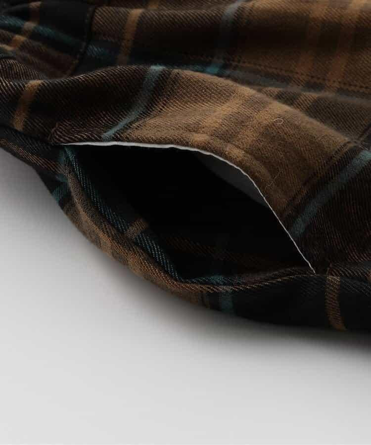 帶吊帶格子長褲 10分褲