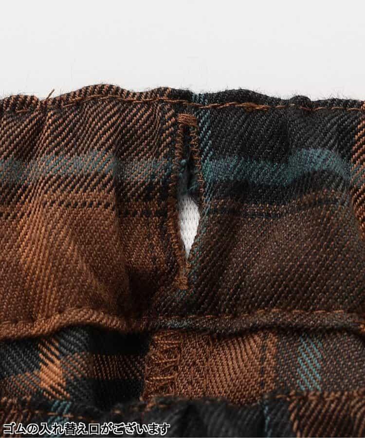 帶吊帶格子長褲 10分褲