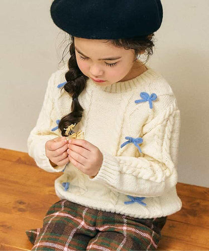 多色蝴蝶結針織上衣_可機洗