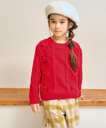 多色蝴蝶結針織上衣_可機洗