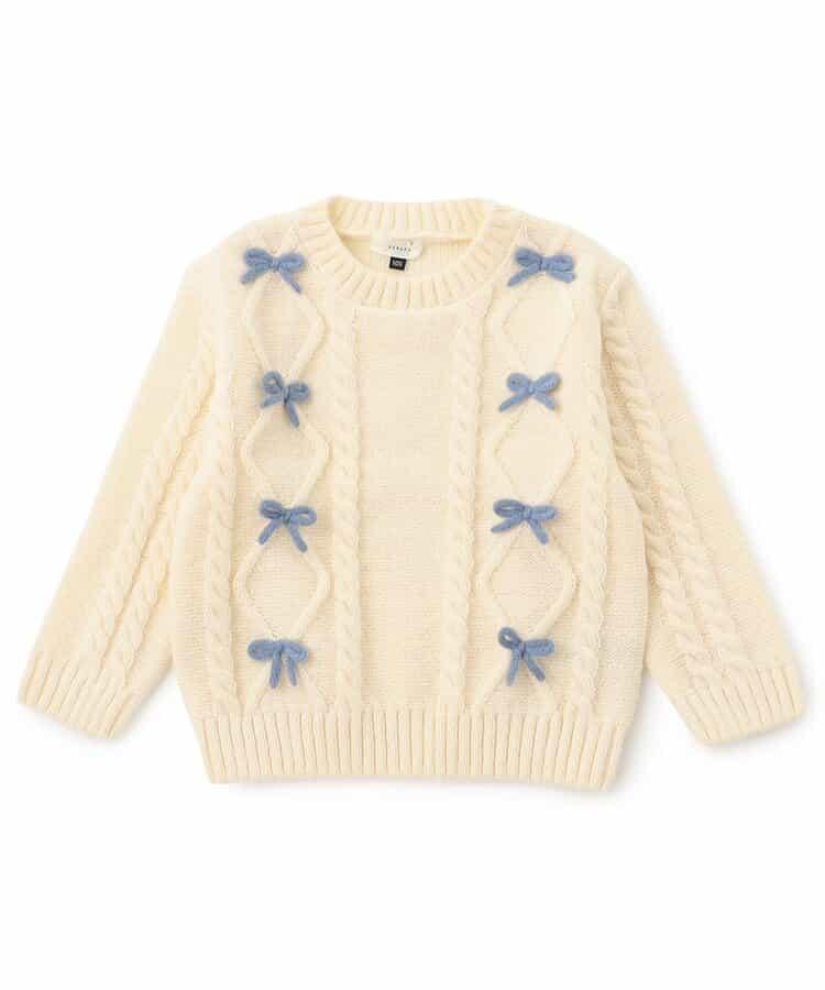 多色蝴蝶結針織上衣_可機洗