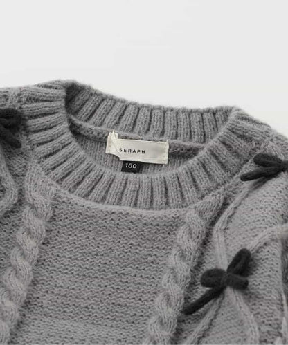 多色蝴蝶結針織上衣_可機洗