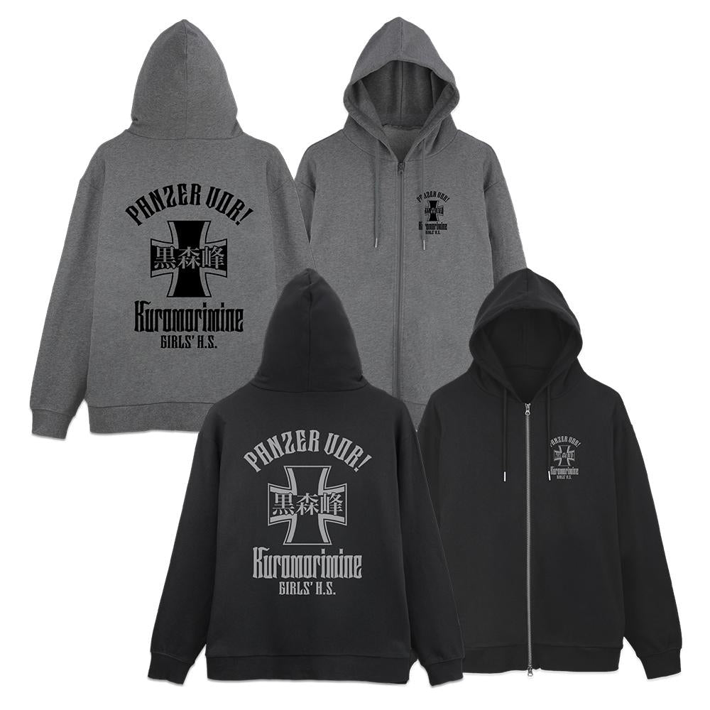 少女與戰車 最終章_XXL碼_黑森峰女學園 拉鍊連帽衛衣 Ver.3.0/混灰色