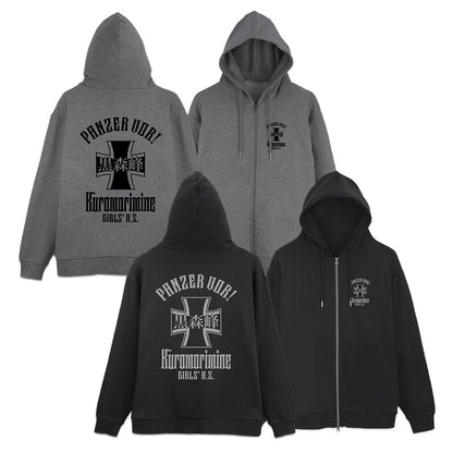 少女與戰車 最終章_XXL碼_黑森峰女學園 拉鍊連帽衛衣 Ver.3.0/混灰色