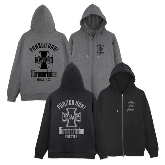 少女與戰車 最終章_XXL碼_黑森峰女學園 拉鍊連帽衛衣 Ver.3.0/混灰色