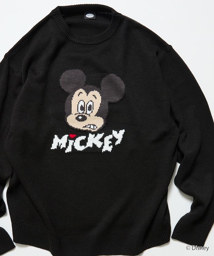 《迪士尼》 / 《迪士尼》 / 米老鼠寬鬆版型提花圓領針織衫 / MICKY FACE