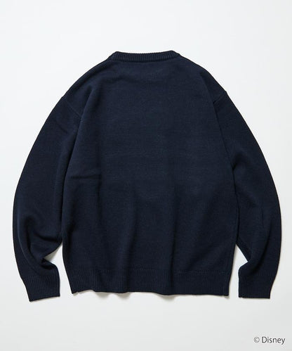 《迪士尼》 / 《迪士尼》 / 米老鼠寬鬆版型提花圓領針織衫 / MICKY FACE