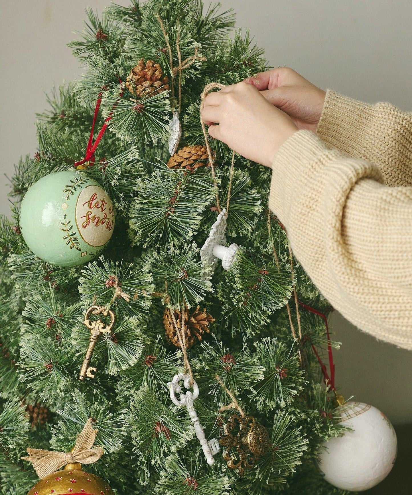 花朵門把手裝飾/聖誕跳蚤市場
