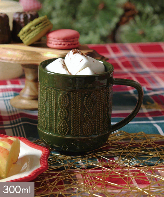 針織圖案馬克杯：300ml/聖誕下午茶