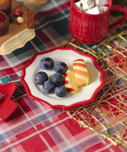 聖誕節波浪邊餐盤：16cm/聖誕下午茶