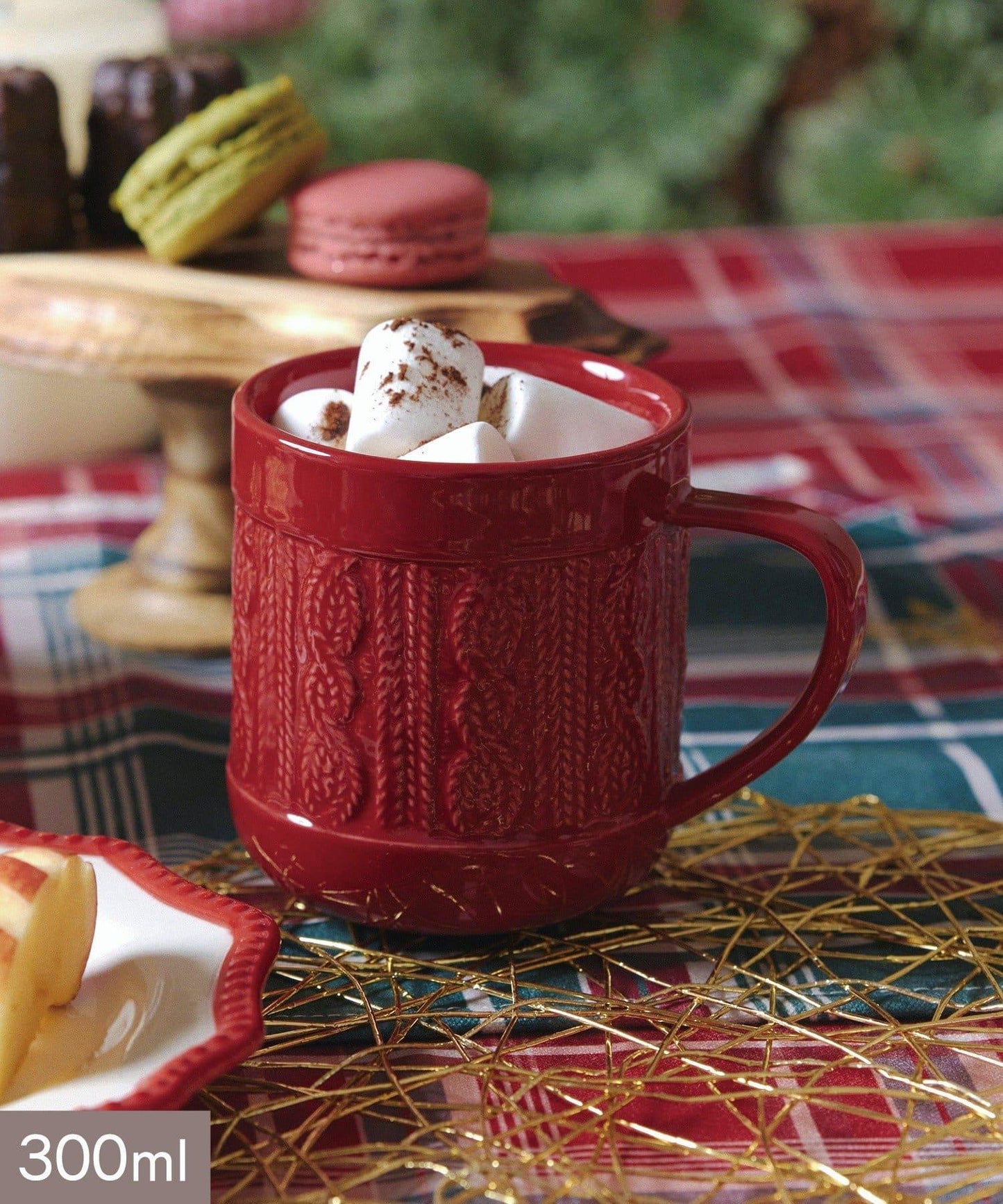針織圖案馬克杯：300ml/聖誕下午茶