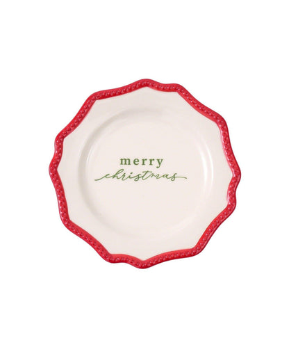 聖誕節波浪邊餐盤：16cm/聖誕下午茶