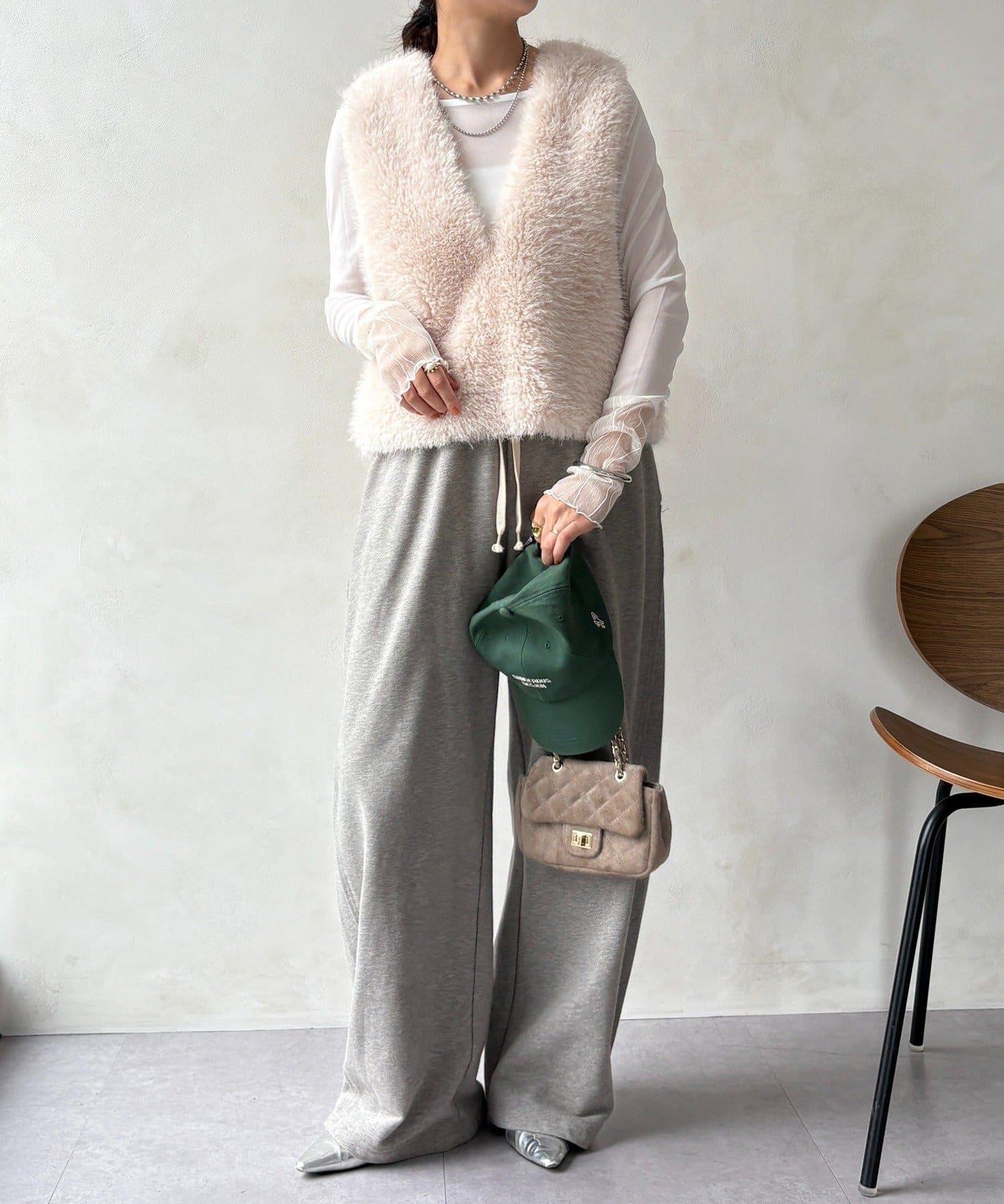 蕾絲網紗拼接透視T恤