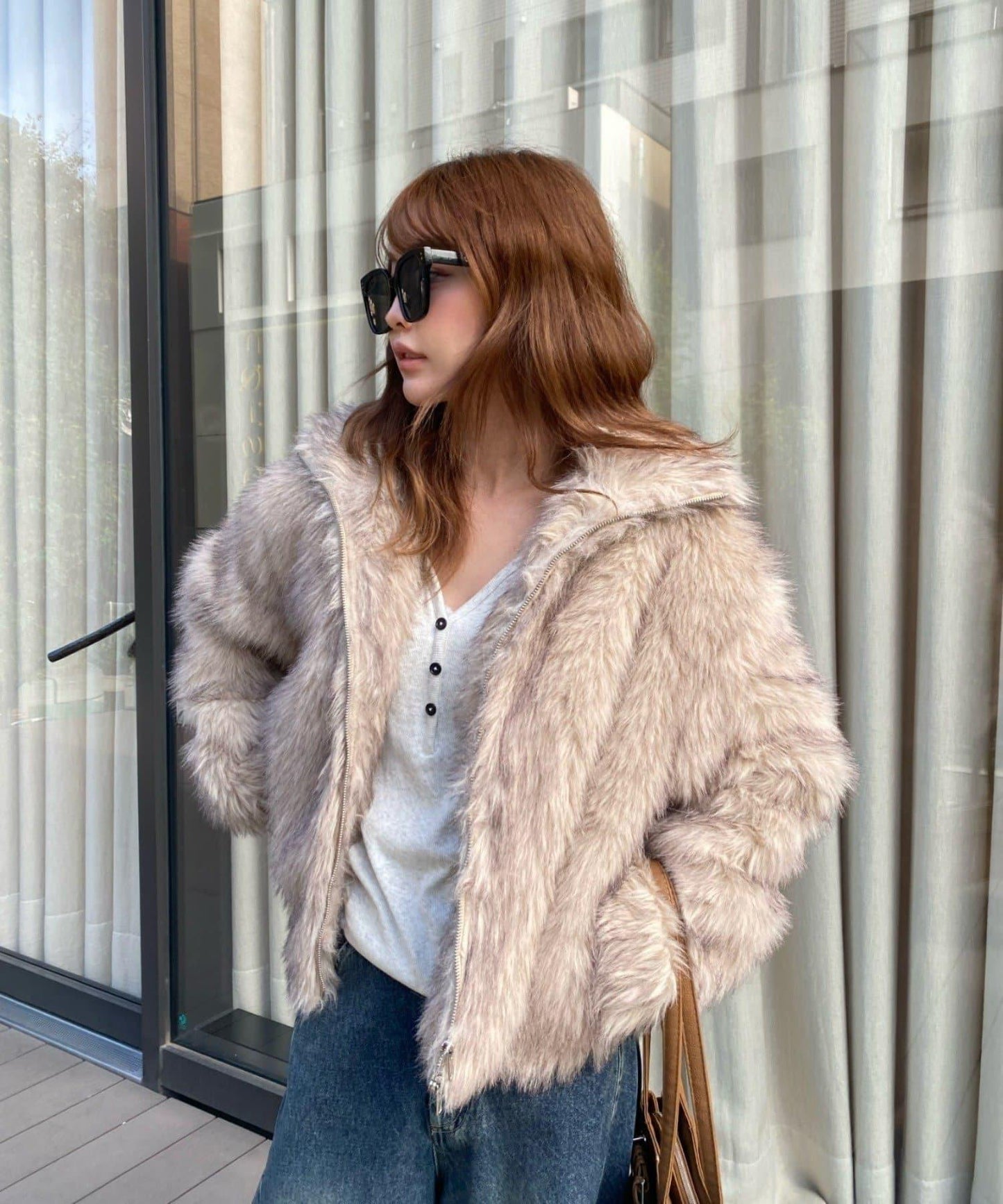 雙拉鍊毛絨外套 / 輕量外套