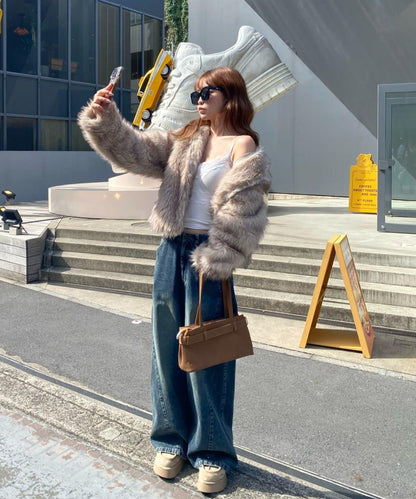 雙拉鍊毛絨外套 / 輕量外套