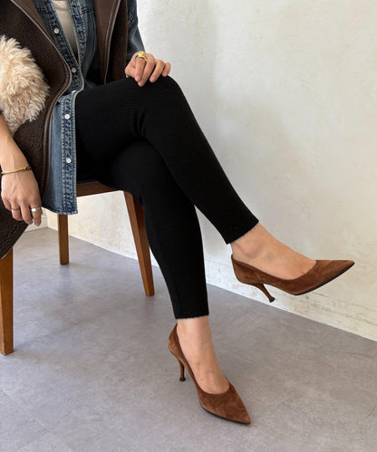 加絨針織打底褲