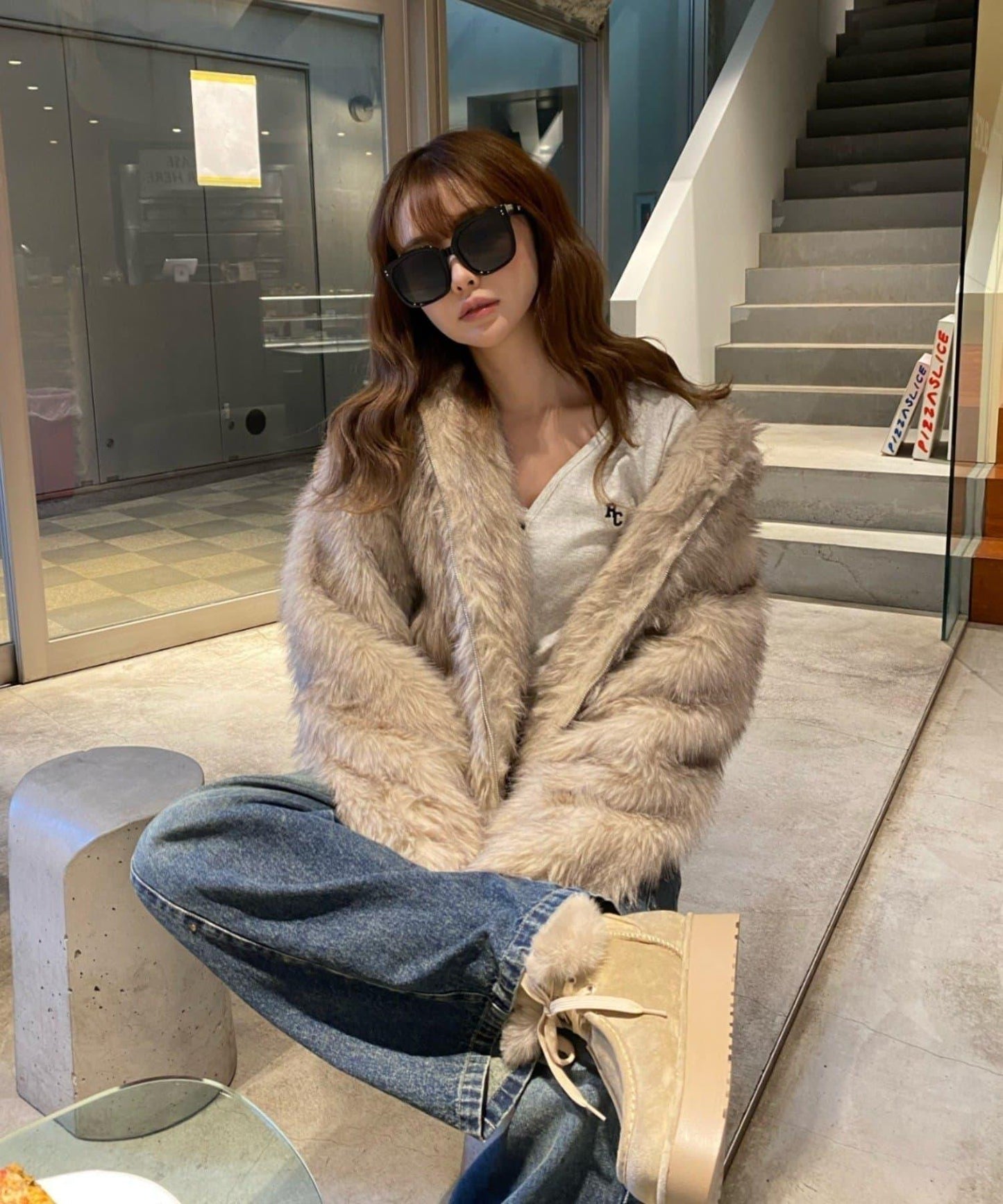 雙拉鍊毛絨外套 / 輕量外套