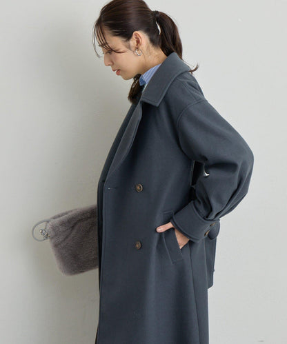 仿羊毛輕質針織長款大衣