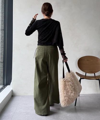 蕾絲網紗拼接透視T恤