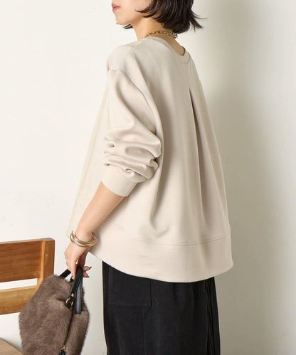 保暖拼接後褶長袖T恤