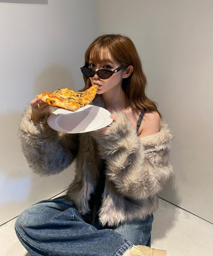 雙拉鍊毛絨外套 / 輕量外套