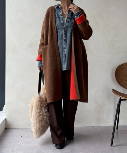 雙面針織長款開衫