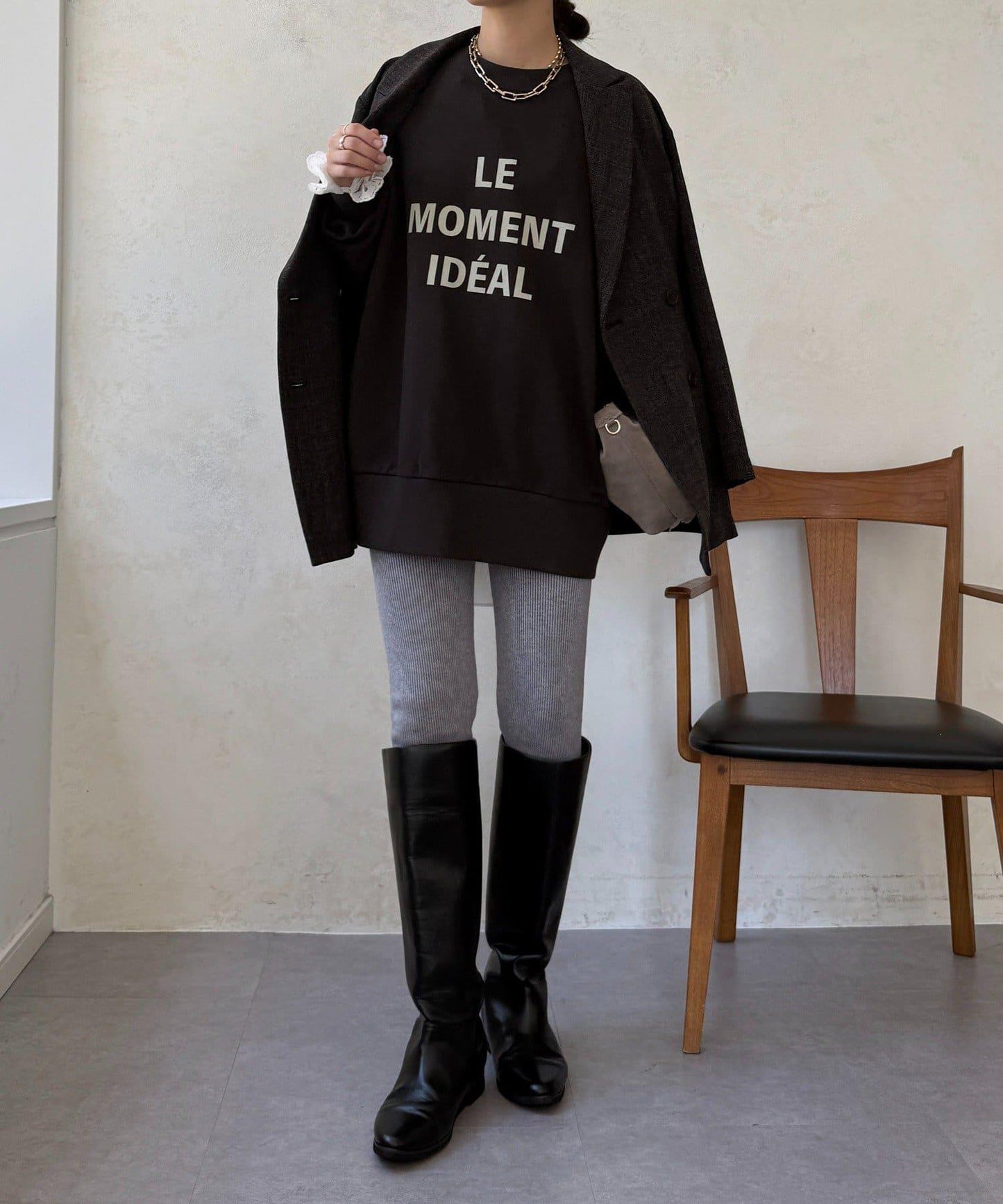 加絨針織打底褲