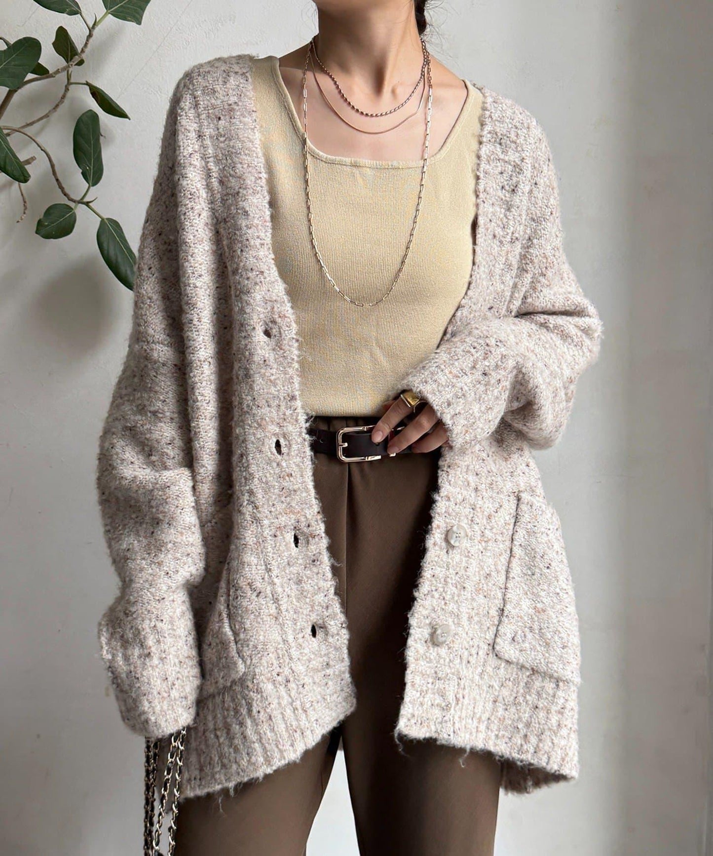 可水洗彩色紗點開衫