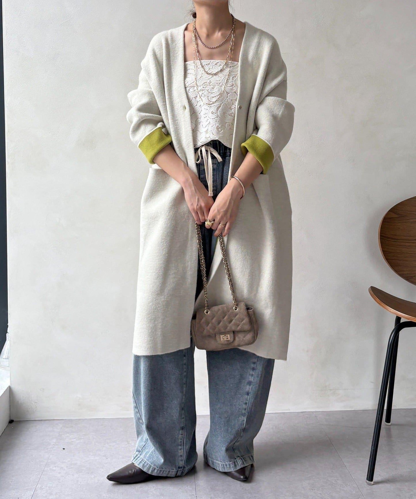 雙面針織長款開衫