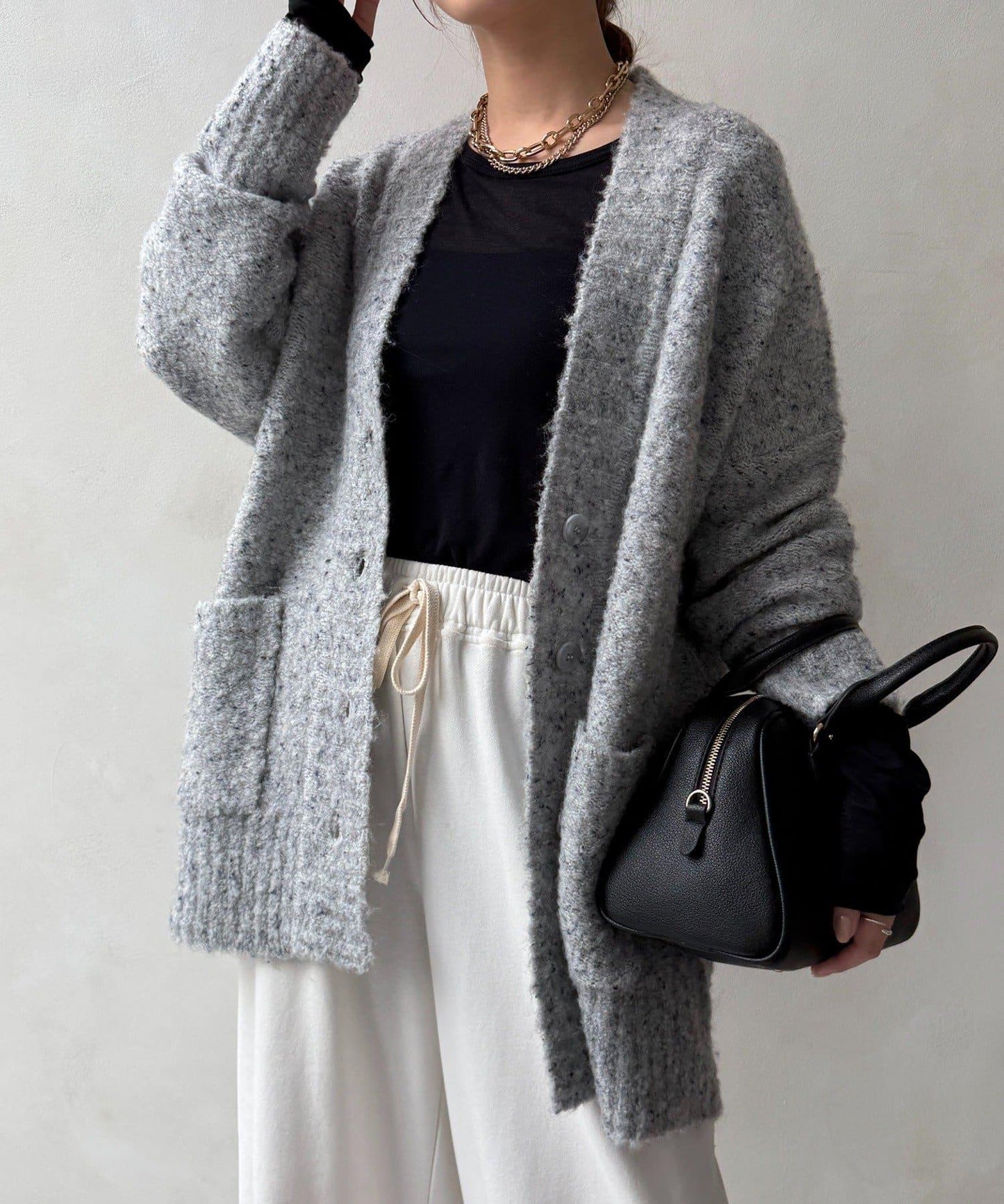 可水洗彩色紗點開衫