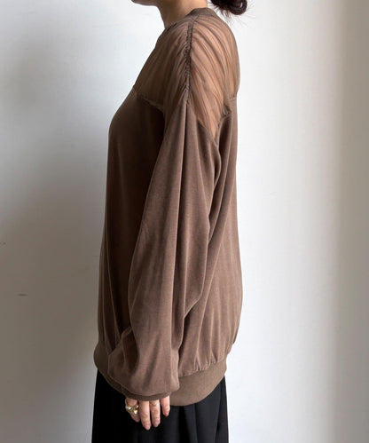 透視拼接針織衫