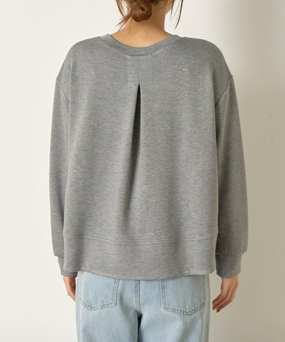 保暖拼接後褶長袖T恤