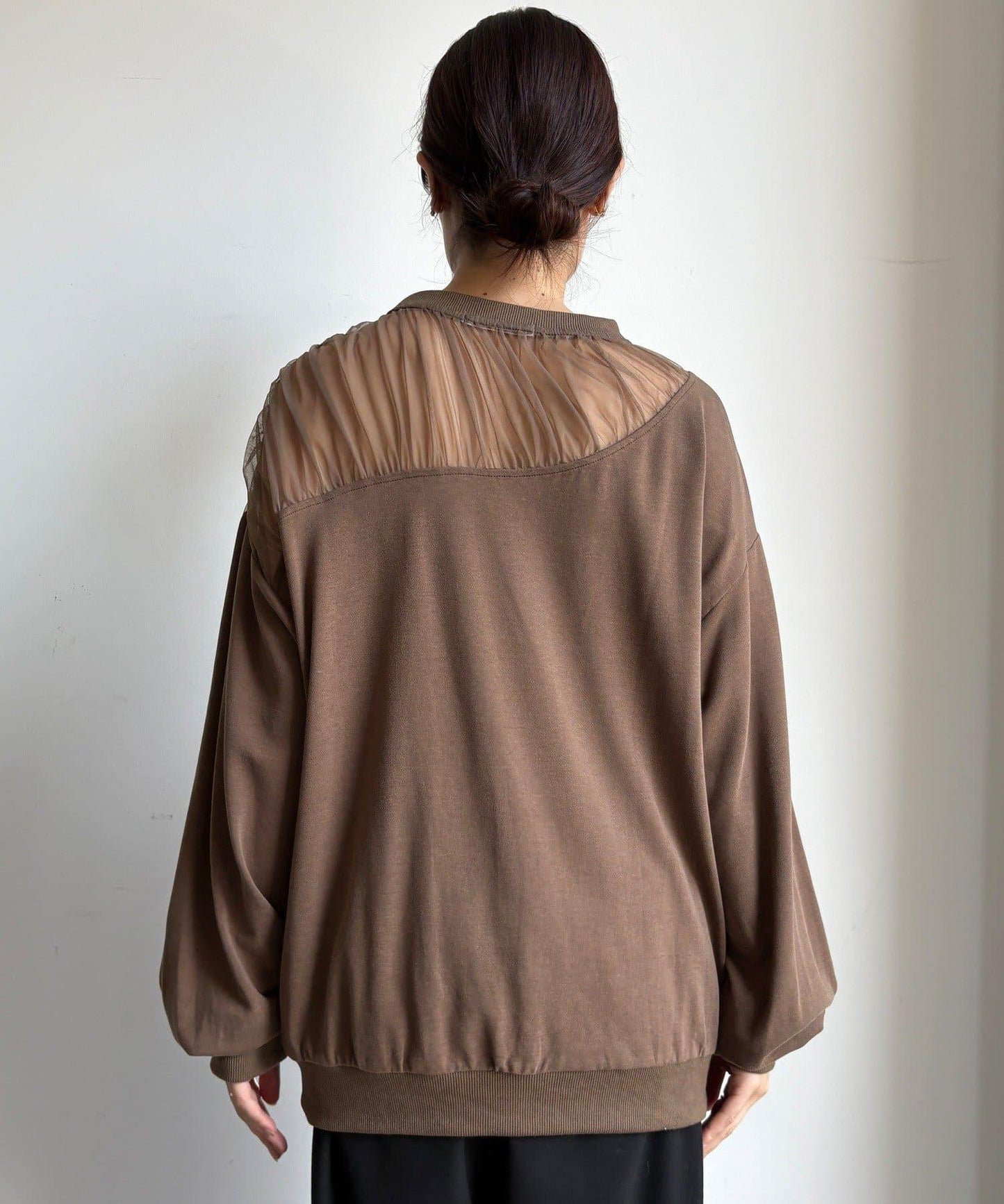 透視拼接針織衫