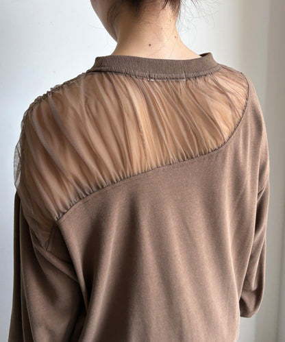 透視拼接針織衫